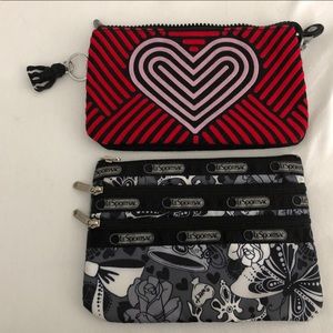 Lot of 2 Kipling and LeSportsac clutches
